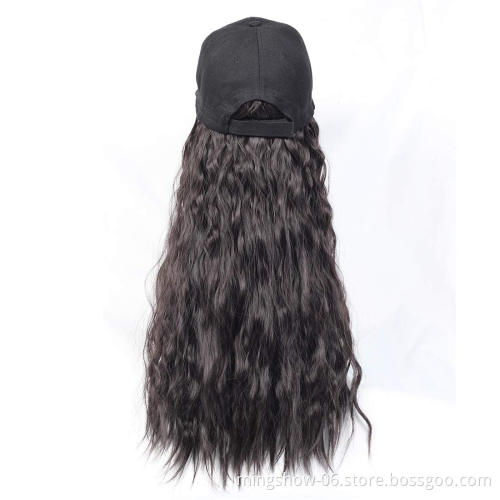 Jean hat wigs with human hair attached wig hats for black women